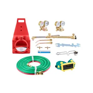 VEVOR Oxygen Acetylene Torch Kit, Gas Welding Cutting Torch Kit, 14PCS Portable Oxy Acetylene Brazing Set with 177'' Long Twin - Hose, Cutting Nozzle, 3 Welding Tips Carry Case (without Gas Cylinder)VEVOR Super Brand Day