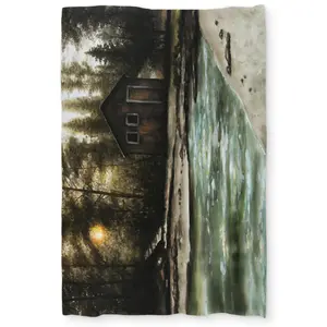 360 Stand Twin Extra Long Decorative Duvet Cover - Beige Forest Scene Printed, Nature-Themed Rustic Vibe Bedding, Machine Washable Soft Home Textile Furnishing