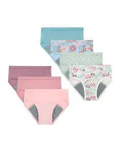 Hanes Girl's Potty Trainer Underwear Briefs, 7-Pack, Light Leak Protection Assorted