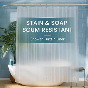 Titanker Long 72 X 78 Plastic inside Shower Curtain Liner Frosted Waterproof PEVA Shower Curtains for Bathroom with Magnets and Rustproof Metal Grommets