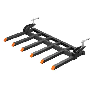 GARVEE 58" Heavy Duty Clamp on Tractor Debris Forks with 4000 LBS Capacity for Skid Steer Loader and Tractor Attachments, Ideal for Efficient Material Handling and Transporting