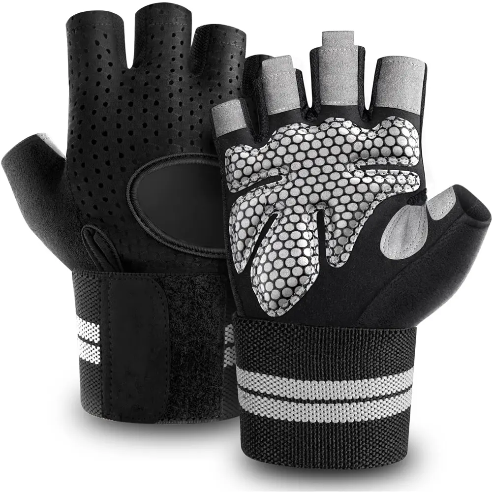 Gym Gloves with Wrist Protection, Non-Slip Weightlifting Gloves, Essential Fitness Equipment for Men & Women, Fitness Accessories, Crossfit Training Gear, Workout Accessories, Fitness Exercise Accessories