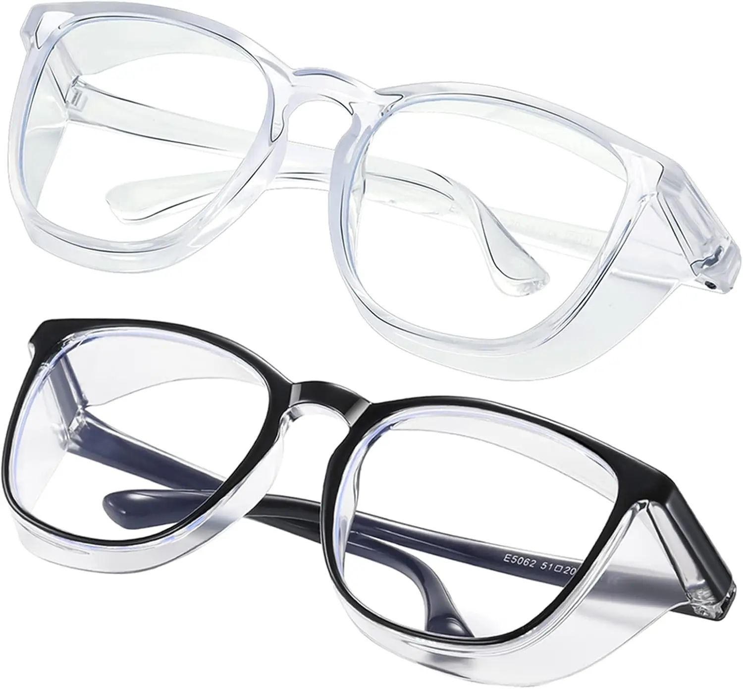 Safety glasses Goggles Nurses Protective Eyewear - Anti Fog Square Frame Stylish Clear Glasses for Women Men