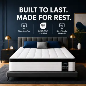 【Creator Exclusive】FANSACE 12/14 inch Queen/King/California King Size High-Quality Mattress in a Box, Medium Firm Support, Memory Foam & Pocket Coils, Strong Edge Support, Pressure Relief, Knit Cover, Box Delivery