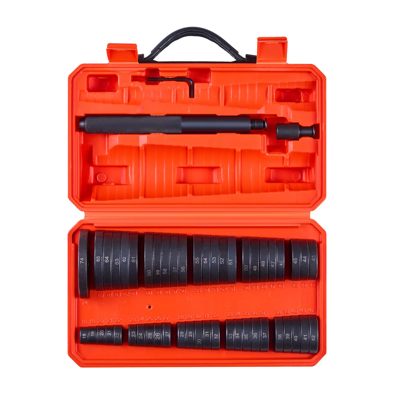 【Summerfinds】VEVOR 52-Piece Bearing Press KitHeavy Duty Carbon Steel Mechanic Tools - Bearing Race & Seal Driver Set with 49 BushingsHandle ShaftBushing DriverStorage Case for Car Repair Tools, Work Tools