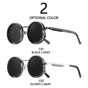 Unisex Polarized Round Sunglasses – ND9 Adjustable Dimming UV400 Protection Retro Punk For Fishing Outdoor Activities
