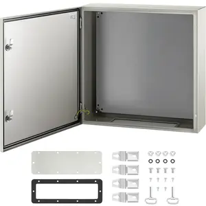 VEVOR NEMA Steel Case, TikTokShopBlackFriday, 24x24x8'' NEMA 4X Metal Electric Enclosure, IP66 Water & Dust Resistant, Suitable for Both Outdoor & Indoor Use, Includes Mounting Plate