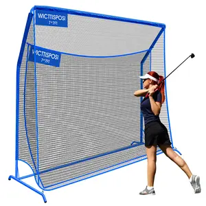WICTTISPOSI Golf Hitting Net with Extra Striking Net, Heavy Duty Golf Practice Nets for Golfers Backyard Driving Swing Chipping, Golf Impact Nets with Metal Frame and Storage Bag, Indoor Outdoor Use