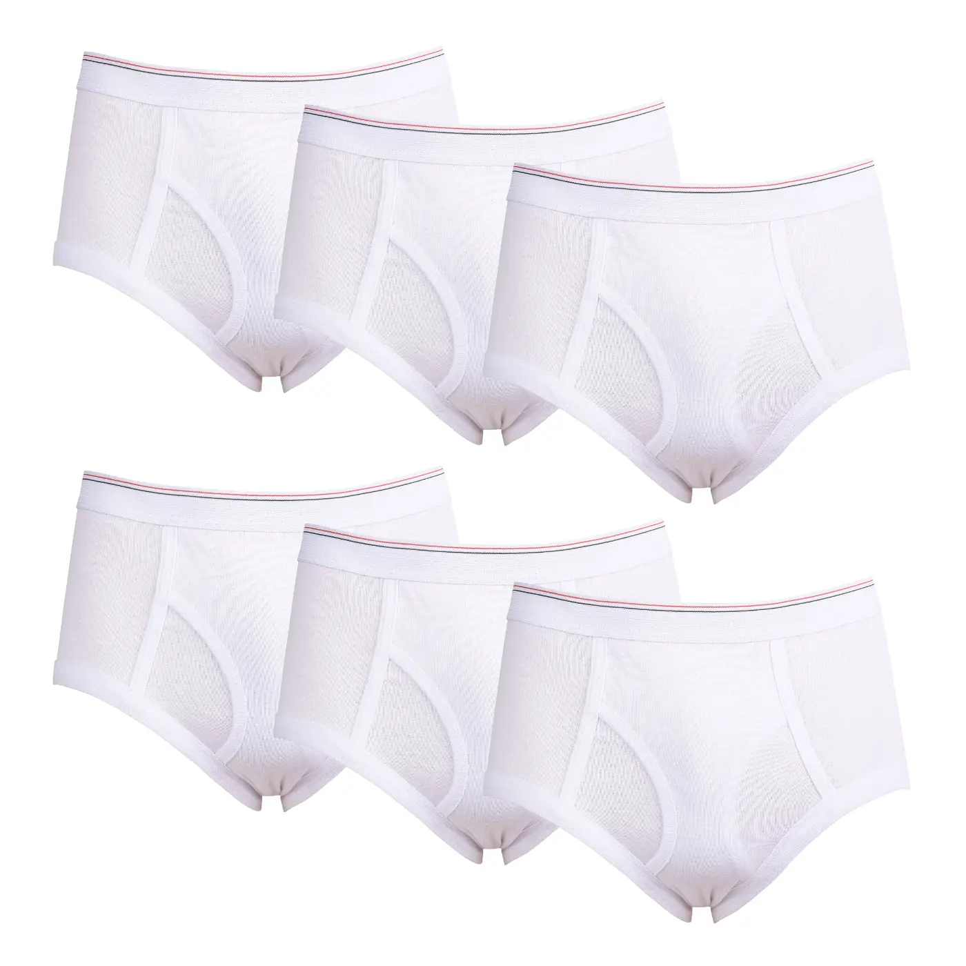 6 Pack Men's Briefs 100% Cotton Tag-Free Classics Elastic Waist Moisture Wicking Tagless Underwear S-XL Regular Big & Tall  Soft Breathable Menswear