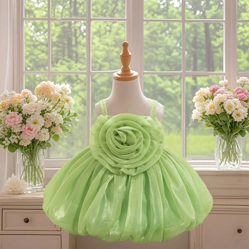 Baby girl sparkling cute chiffon party dress suitable for birthdays weddings formal occasions floral party ballet dress suitable for birthdays and wedding events