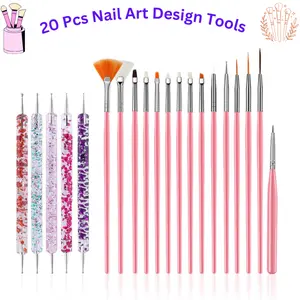 20 Pcs  Design Tools Set – 15  Painting Brushes & 5 Double-End Dotting Tools, Perfect Gift for Valentine’s Day, Easter, New Year & Birthdays