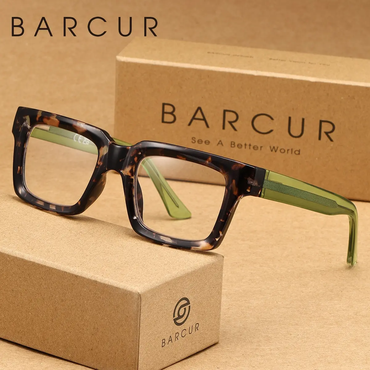 BARCUR Textured Square Reading Glasses for Men Women, PC Lens Reading Eyeglasses, High Quality Eyewear, Lightweight Comfortable Frame with Gift-Ready Packaging