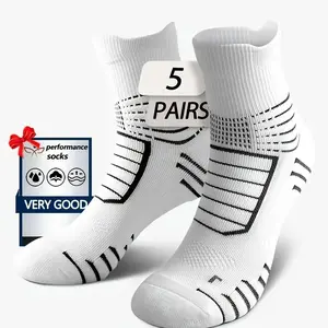 Men's Crew Sports Cotton Socks | Elite Basketball & Professional Running Socks, Thickened Soles for Anti-Slip & Shock Reduction, Well-Wrapped Ankles, Arch Compression Support, Suitable for All Seasons 9-12 Menswear Esports Beige Activewear Athletic