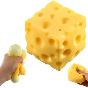 Yellow Cheese Squeeze Toy,Cheese Squeeze Block, Rebounding Sensory,Help for Relax,Focus, Sensory Cheese for & Adults, Food Theme Cheese Cubes Squishy Toys,Focus,Stress Balls for Adults