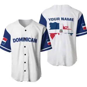Personalized Dominican Republic 3D Baseball Jersey Shirt