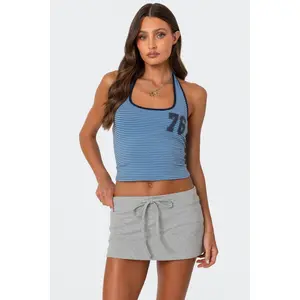 76 Striped Halter Top