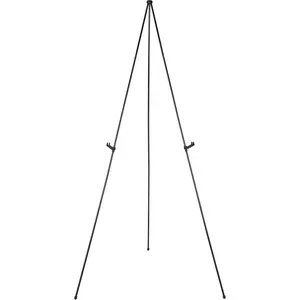 Collapsible Tripod Poster Easel - Lightweight Steel Floor Display Stand, Black for Artists, Business Meetings, Conferences, Supports 5 Lbs, Adjustable Height