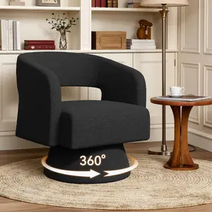 Nebuaegis Swivel Accent Chair Set of 2, Modern Comfy Teddy Barrel Chairs, Oversized Upholstered Round Arm Chair for Living Room, Bedroom, Reading Room Luxanimarion