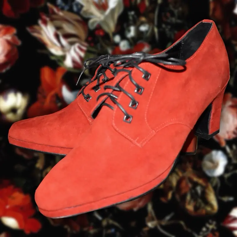 Candie’s Red Suede Heels Sz 7.5