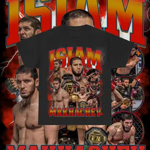 Islam Makhachev High Quality Shirt UFC Fan Dagestan Fighter Pound for Pound Champion Custom Vintage Design, 90s Graphic Style, Retro Bootleg