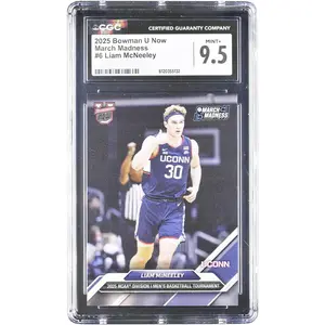 Liam McNeeley University of Connecticut 2025 Bowman U Now March Madness #6 CGC Authenticated 9.5 Card