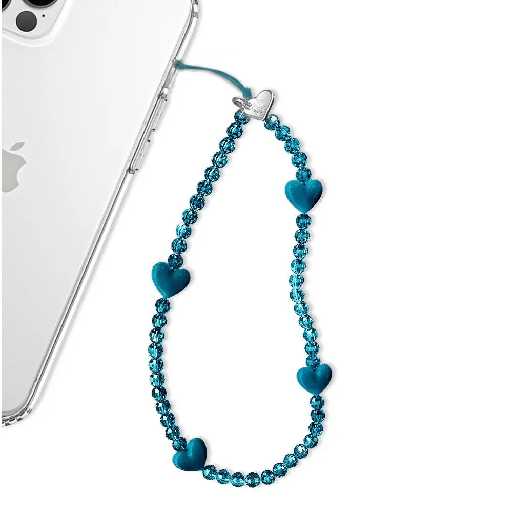 Velvet Caviar Navy Heart Phone Charm - Handmade, Stylish, and Durable Phone Accessory for iPhone & Android Cases, Perfect Gift for All Occasions