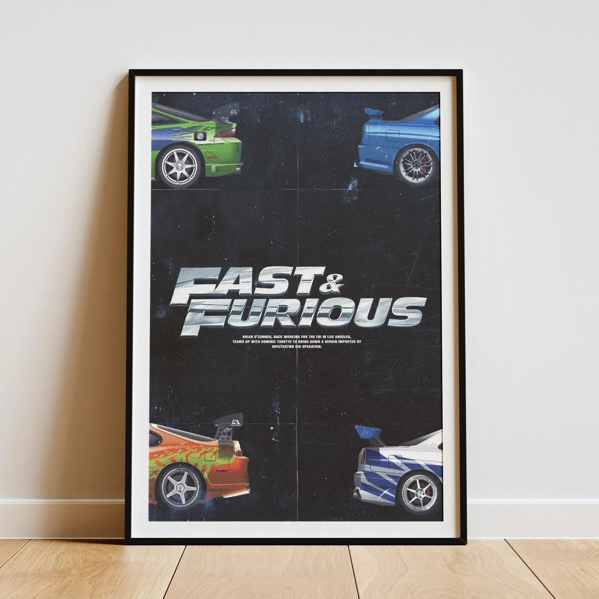 Fast & Furious Movie Poster, Iconic Cars Wall Art, Street Racing Car Poster, Garage Decor, Gift for Car Lovers( Unframed - Print Only ) (No Frame)