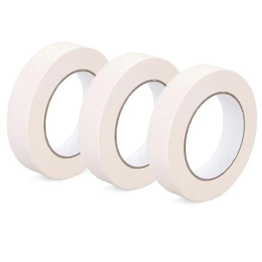 Masking Tape 3/4 inch x 55 Yards, 3 Rolls Beige White Painters Tape General Purpose Paper Tape for Arts DIY Crafts Painting Labeling Decoration School Projects Home Office
