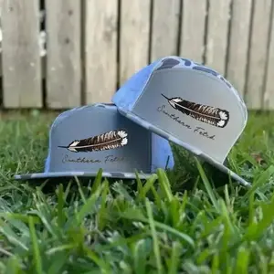 Mallard Duck Hunting 7 Panel Snapback Hat Flat Bill Camo Trucker Cap Mesh Back Embroidered Outdoor Hat Gift for Men Dad