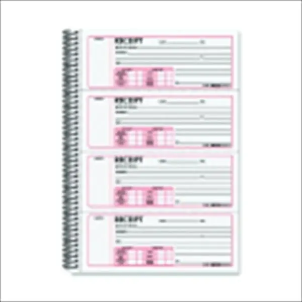 REDIFORM 1089369 2 Parts Carbonless Twin-Wire Binding Money Receipt Book - Navy Blue Cover & White Paper, Pack 300