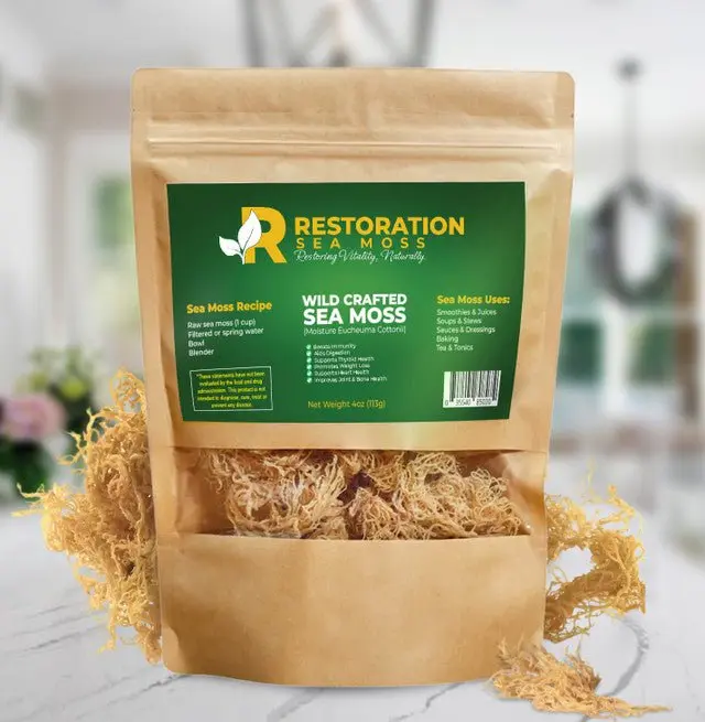 Dried Jamaican Sea Moss 4oz Wildcrafted Irish Moss Traditional Dry Natural Rich in Minerals