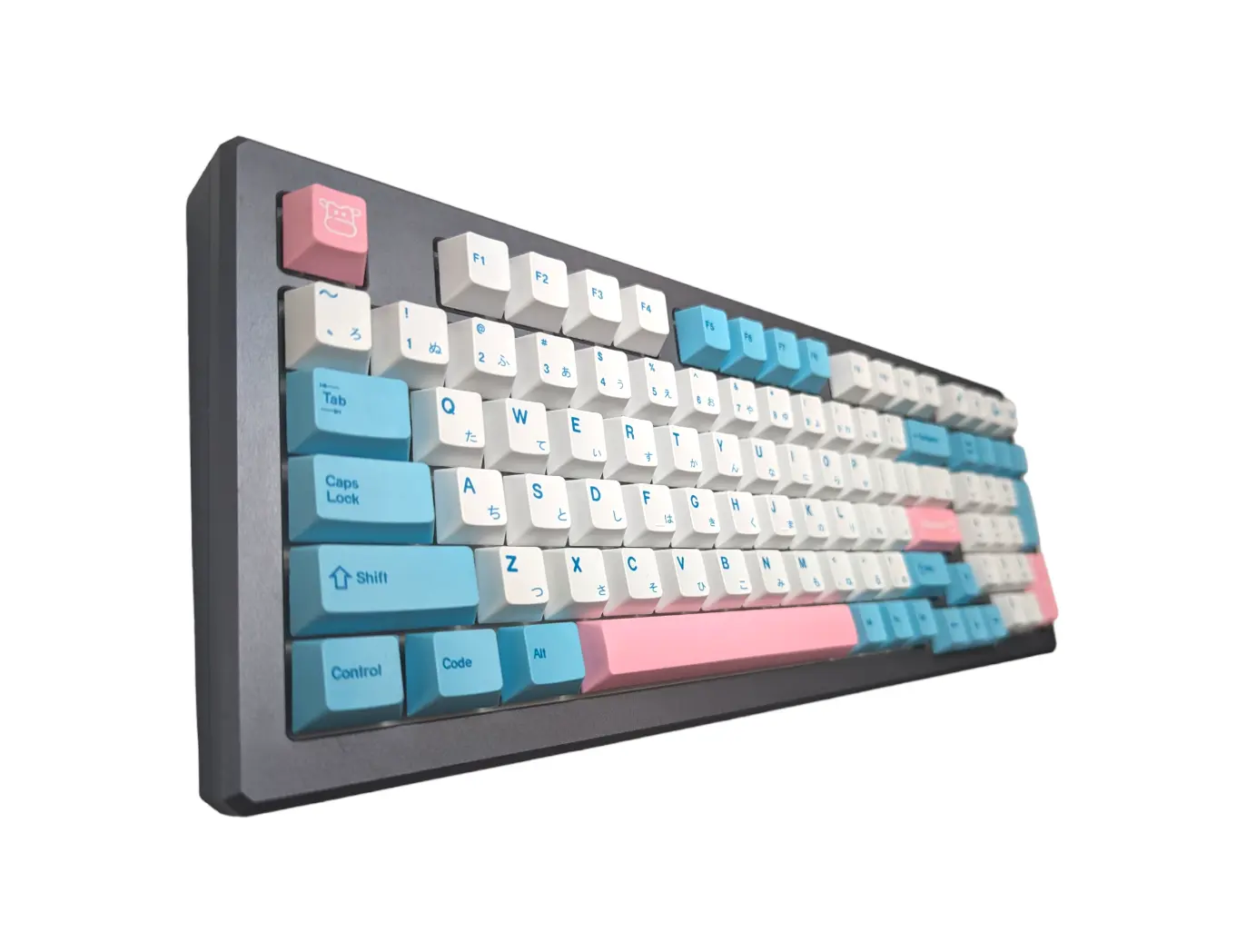 Pink and Blue Milk Cow PBT Cherry MX Keycap Set (140pc)
