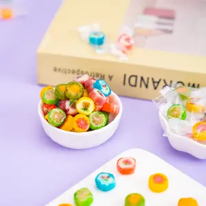 Candies Mixed Fruit Slice Lollipops - Assorted Mini Fruit Shaped Hard Candy, Bulk Party Favors, Summer Treats for Kids, TikTok Viral Candy Bag