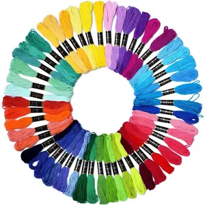 SQ-HDJ049 Friendship Bracelet String 50 Skeins Fashionable Rainbow Color Embroidery Floss Cross Stitch Embroidery Thread Cotton Floss Bracelet Yarn, Craft Floss