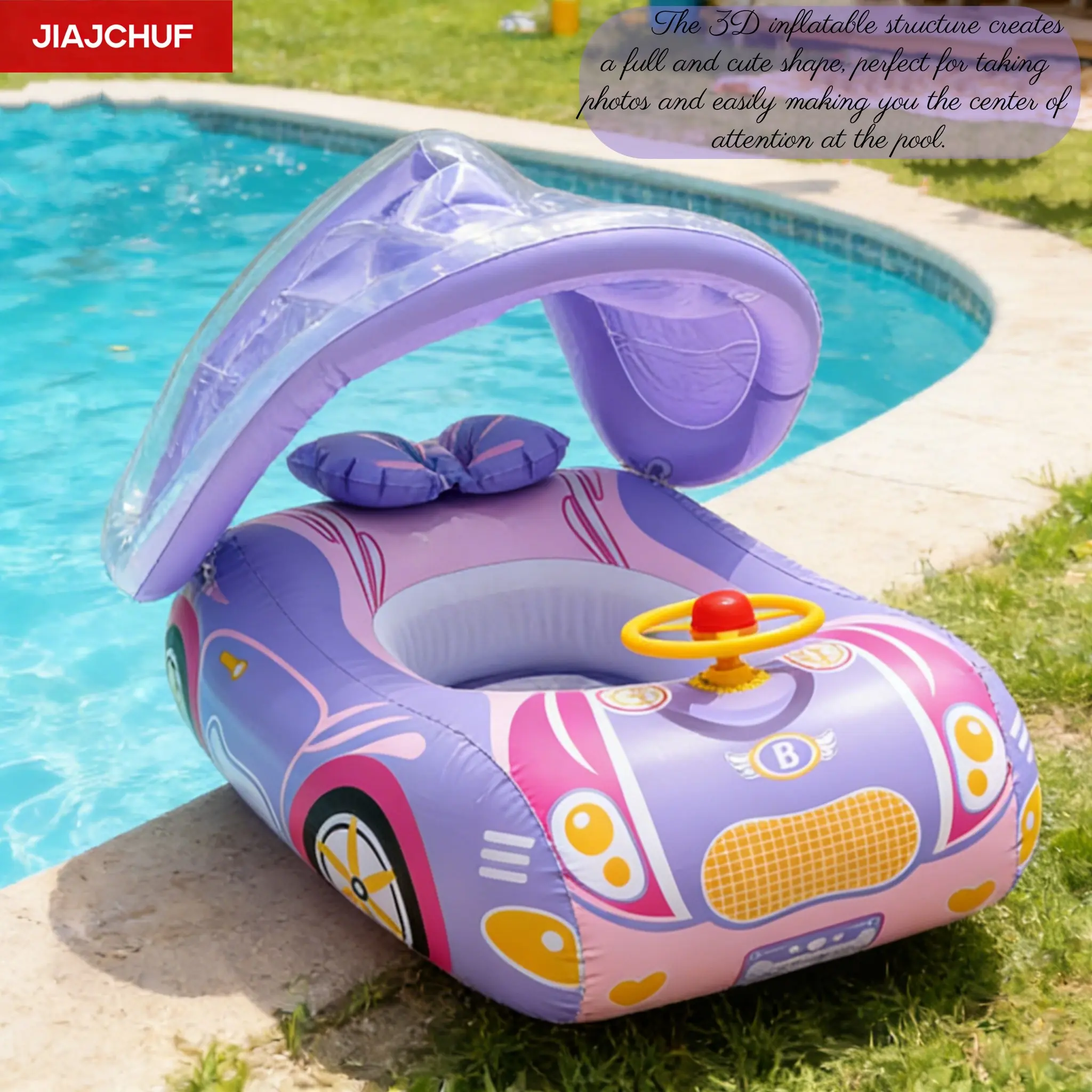 Car-Shaped Float, Pool Floating Toy, Water Float, Inflatable Pool Floats, Pool Floaties, Pool Floater, Essential for Pool and Beach, Fun and Practical, 1 Piece, Perfect for Summer Activities