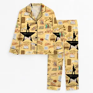 Hamilton Musical Short Satin Pajamas, Broadway Theater Pajamas, Musical Sleepwear, Alexander Hamilton Pajamas Set, Hamilton Fan Gift