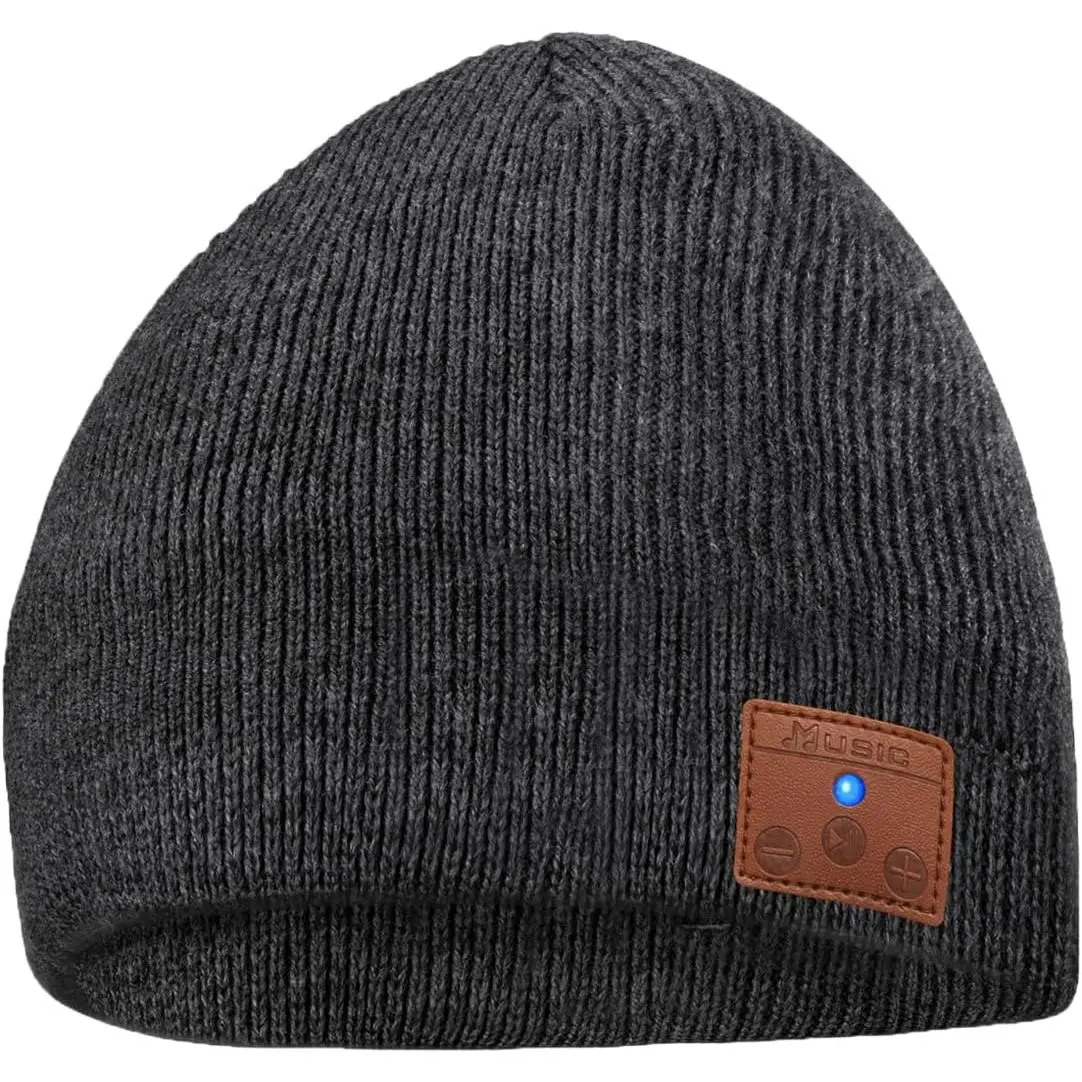 Bluetooth Beanie for Men Women, 24 Hours Play Time Knit Beanie Hat, Wireless Beanie Hat with Headphones, Bluetooth Music Beanie Ideal Tech for Birthday Valentines Day