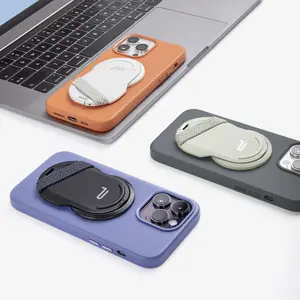 PGYTECH MagFlex Phone Holder Stand for iPhone 17 & Android with Ring Grip Multifunctional Selfie Stick Cellphone Mount Classic Black