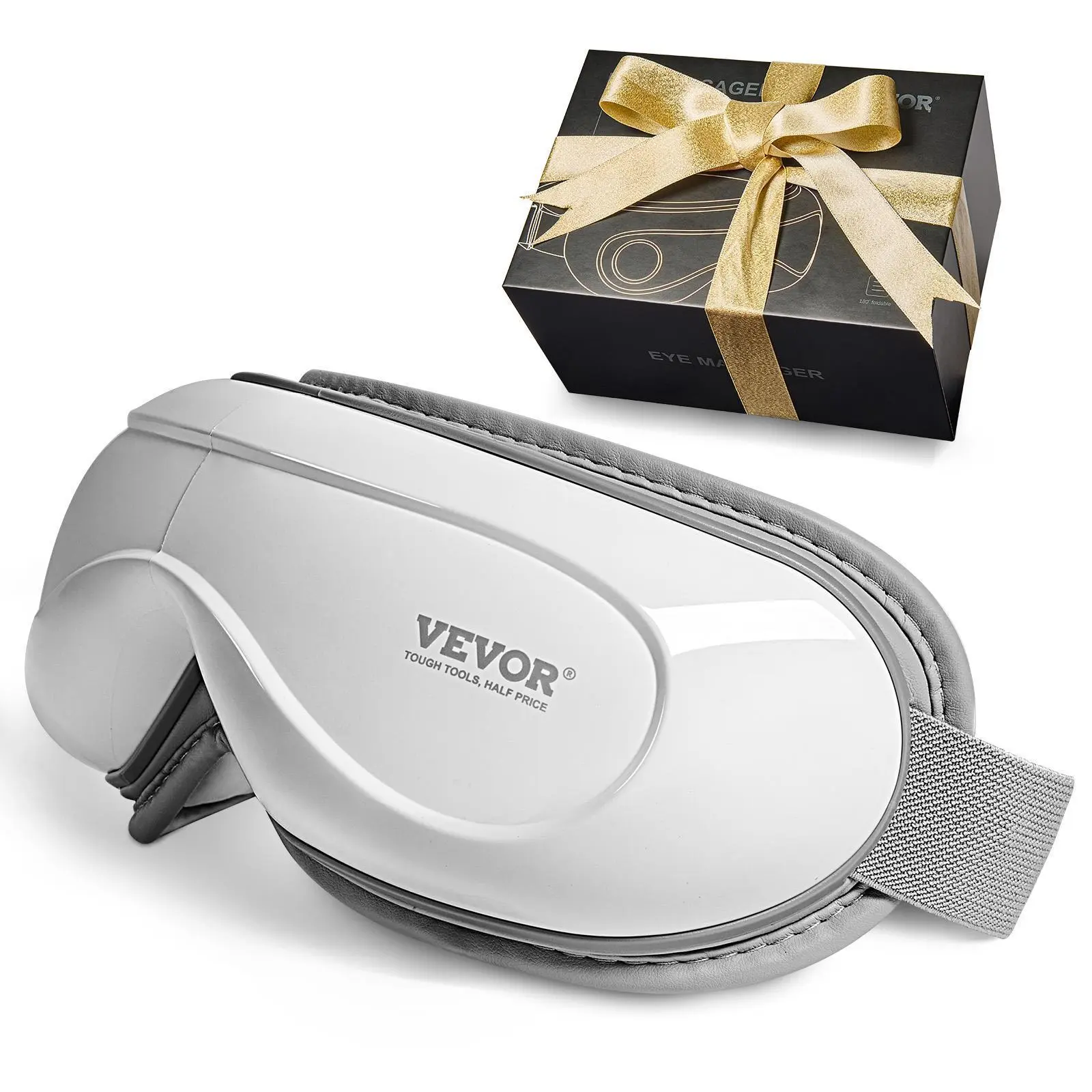 VEVOR Heated Eye Massager Therapy Device - 5 Modes, Bluetooth Music, 180° Foldable, Adjustable, Relaxing Daily Eye Care Tool for Gifting, Gift, Bluetooth Sync