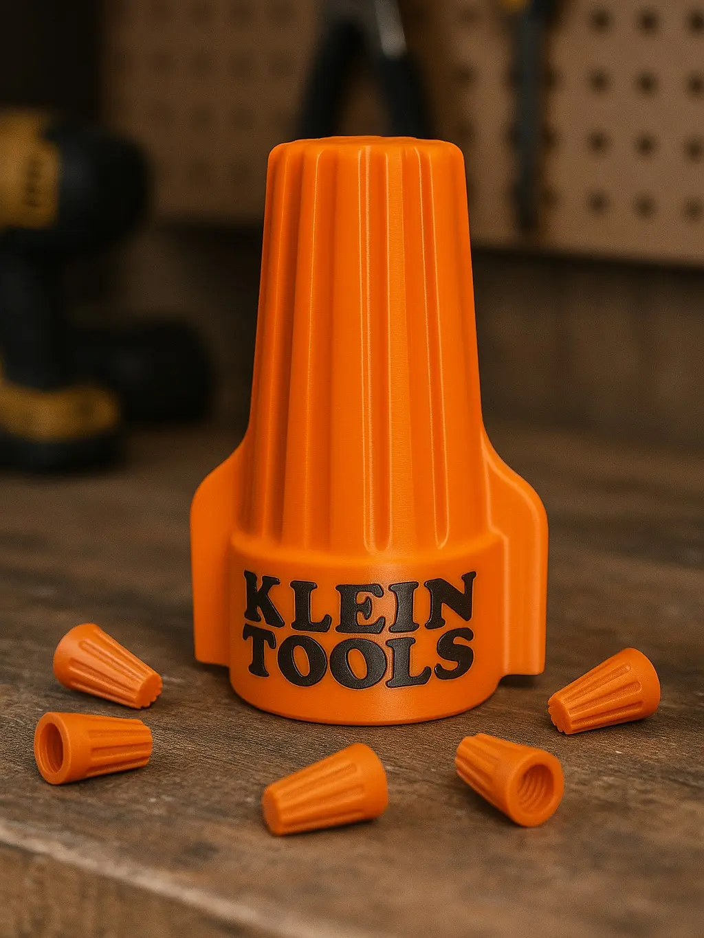Klein Tools 5"x4" Compact Durable 3D Printed PLA Re-Sealable Wire Nut Container with Lid, Tool Storage Organiser for Workbenches & Toolboxes, Clutter-Free Functional Mini Storage Box, Clutter-Free Storage Boxes