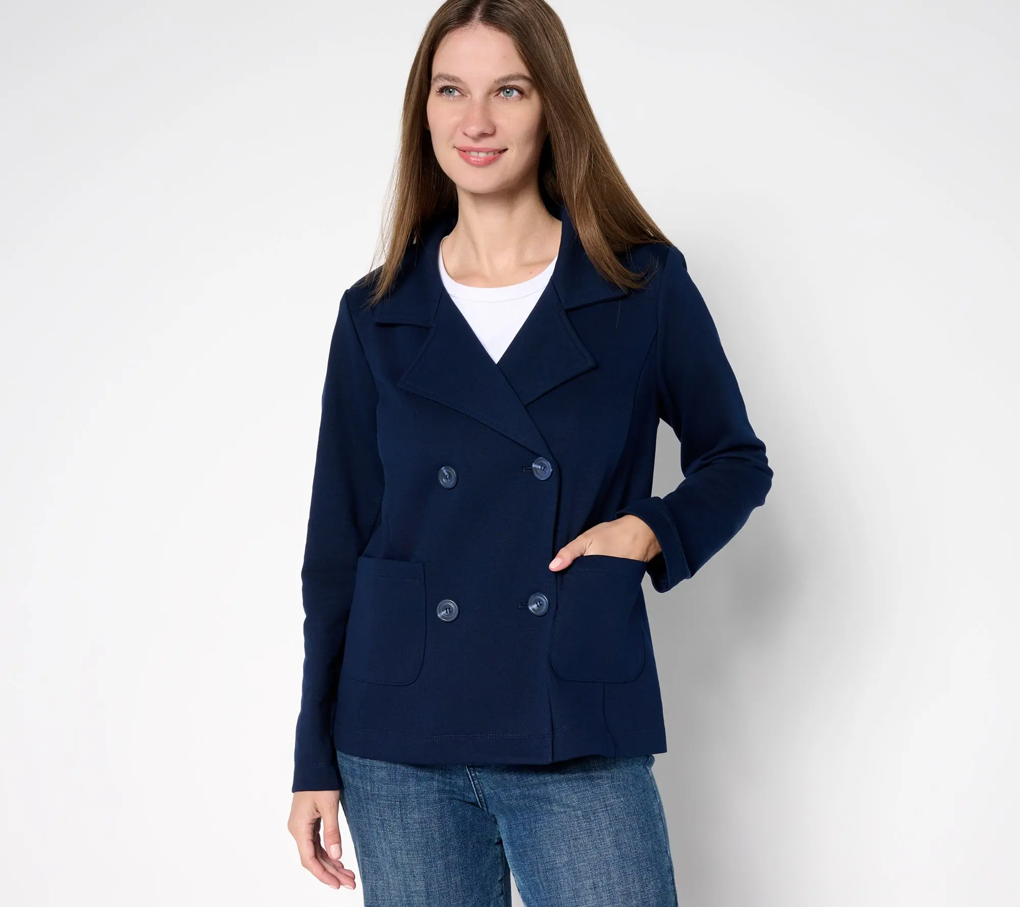 Susan Graver Weekend Marina Knit Peacoat