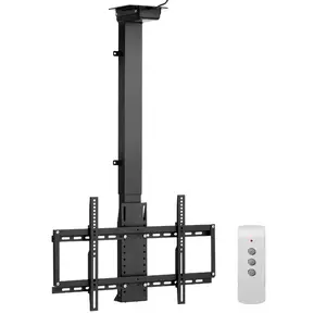 VEVOR Motorized Ceiling TV Mount, TV Wall Mount for 32 to 55 Inch TV, Electric Adjustable Ceiling TV Mount, Motorized Flip Down TV Mount Bracket with Max VESA 24x 16 in, Fits TVs Up to 120 lbs