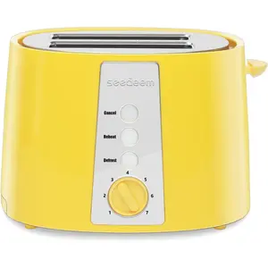 Toaster 2 Slice, Extra Wide Slot Toaster, 6 Shade Settings, Bread Toaster with Cancel, Defrost, Reheat Function, Extra Wide Slots for Waffle or Bagel, Removable Crumb Tray, 750W, Lemon Yellow