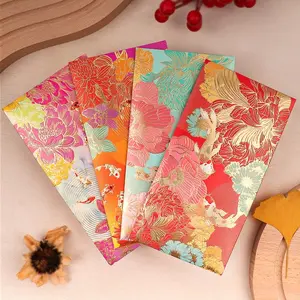 Chinese New Year Floral Lantern Design Envelopes, Multi-Color Festival Thank You Cards, Perfect for Weddings, Birthdays & Lunar New Year Gifts, Versatile