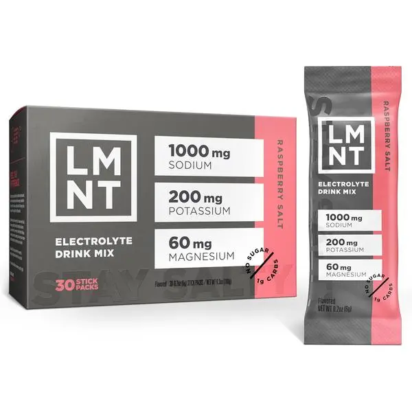 LMNT Zero Sugar Electrolytes - Raspberry Salt | Drink Mix | 30-Count