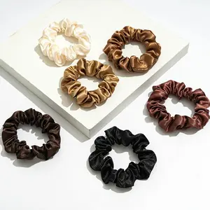 Wavymy Hair 1 Count Sily Satin Hair Tie For Women Girl Hair Elasitc Bands Ponytail Holder Soft Hair Scrunchines Accessoeies Random