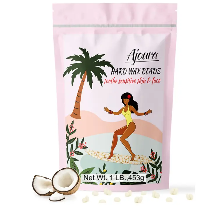 Ajoura 1 lb Refill Hard Wax Beads for Hair Removal, Brazilian Coarse Waxing | Bikini, Face, Eyebrow, Back, Chest, Legs, Armpit, At-Home Waxing Beans for Women Men