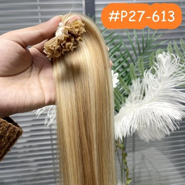 Capsule K Tip V Tip Fusion Keratin Human Hair Extensions, Brazilian Nail Hair 50pcs 30g 12-28 Inch, Silky Straight Natural Remy Hair, Invisible Pre-Bonded No Tangle No Shedding, Thick Soft Long-Lasting for Women Daily Party Salon Use