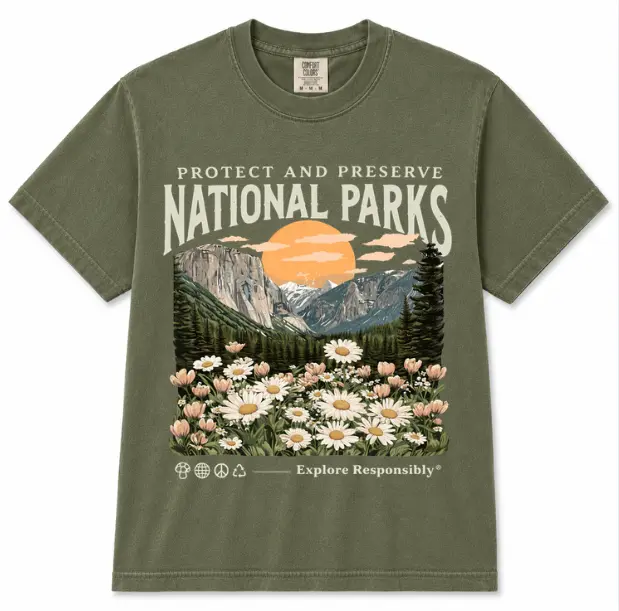 Comfort Colors National Parks T-Shirt, Vintage Nature Lover Tee, Parks Over Profit Shirt, Protect Our Parks Graphic Tee, Granola Girl Wildlife Shirt