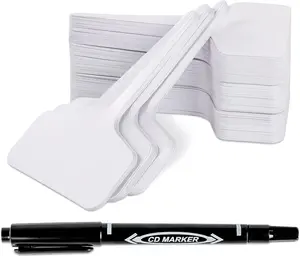 Plant Labels 200Pcs 4 InchT-Type Plant Name Tags Garden Seed Labels Markers Plastic Tag for Outdoor Waterproof Plant Label Stakes with Permanent Marking Pen